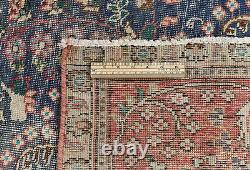 Large Antique Muted Floral 8X11 Distressed Vintage Oriental Rug farmhouse Carpet