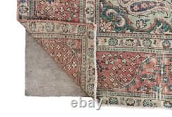 Large Antique Muted Floral 8X11 Distressed Vintage Oriental Rug farmhouse Carpet