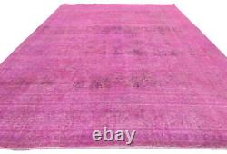 Large Antique Muted Floral 9X13 Distressed Vintage Oriental Rug Wool Carpet