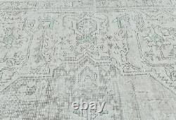 Large Antique Muted Floral Wool 7'5X10 Handmade Distressed Oriental Rug Carpet