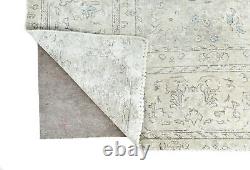 Large Antique Muted Wool Floral 9'5X11'9 Distressed Vintage Oriental Rug Carpet