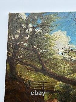 Large Antique Painting Peterson Creek Stream Home 34 Inches Restoration Project