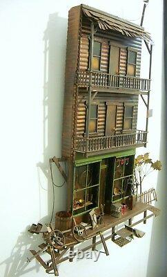 Large C. Jere Wall Sculpture General Store Western Outpost With Rooms For Rent