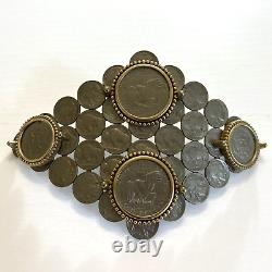 Large Cowboy Western Wear Buffalo Nickel Coin Belt Buckle 7.5 x 5
