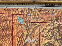 Large Denoyer-Geppert Visual Reielf Series, Sectional Wall Map of Western U. S