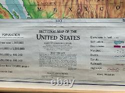 Large Denoyer-Geppert Visual Reielf Series, Sectional Wall Map of Western U. S
