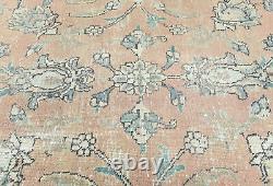 Large Distressed Antique Muted Floral 7X10 Handmade Vintage Oriental Rug Carpet