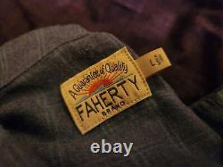 Large Faherty Brand Gaurantee Of Quality Button Long Sleeve Vintage Blue Flannel