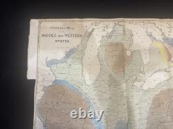 Large Geologic Map of the Middle and Western States, James Hall 1843