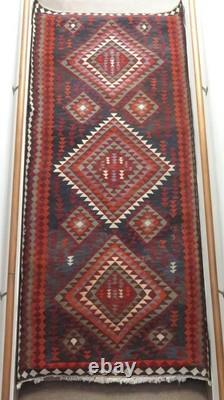 Large Hand Woven Rug 55 x 114 Southwest Americana Pattern