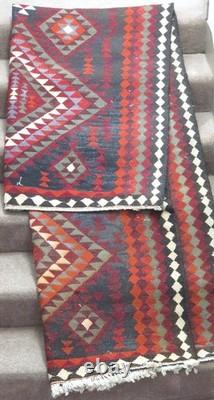 Large Hand Woven Rug 55 x 114 Southwest Americana Pattern