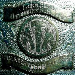 Large Heavy Vintage Gun Club Shooting Award Sterling Silver Trophy Belt Buckle