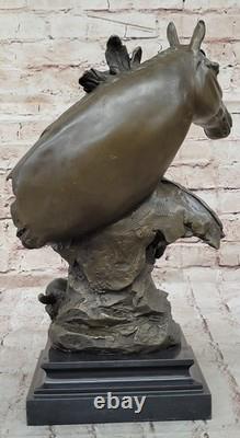 Large Impressive Antique Style Bronze Indian Brave On Horse Signed Anderson Sale