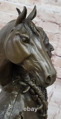 Large Impressive Antique Style Bronze Indian Brave On Horse Signed Anderson Sale