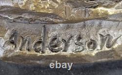 Large Impressive Antique Style Bronze Indian Brave On Horse Signed Anderson Sale Large Impressive Antique Style Bronze Indian Brave On Horse Signed Anderson Sale