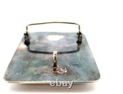 Large Lace Agate sterling silver belt buckle 129.4g 3 x2.3 western