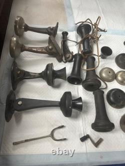 Large Lot of Antique Vintage Telephone Parts Kellogg Western Bells ear dial