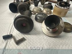 Large Lot of Antique Vintage Telephone Parts Kellogg Western Bells ear dial