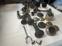 Large Lot of Antique Vintage Telephone Parts Kellogg Western Bells ear dial