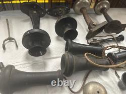 Large Lot of Antique Vintage Telephone Parts Kellogg Western Bells ear dial