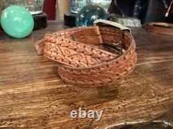 Large Mexican Sterling Silver 14K Longhorn Belt Buckle 1.5-35-36