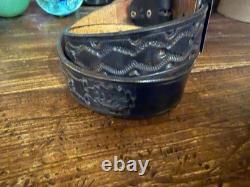 Large Mexican Sterling Silver Longhorn Belt Buckle 1.5? 3.3/8-2.1/4-30-31