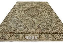 Large Muted Traditional Floral 9X12 Vintage Oriental Rug Antique-Washed Carpet