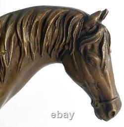 Large Original Loving Horse with his Saddle Western Cowboy Bronze Sculpture sale