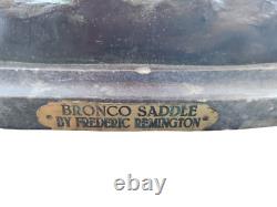 Large Solid BRONZE Statue Bronco Saddle Western Horse Cowboy Figurine 29 Tall