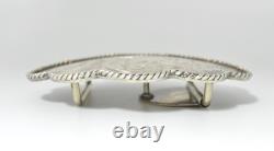 Large Sterling Silver Vogt Western Belt Buckle, Floral Design, Stamped