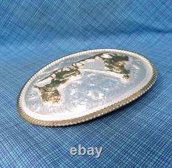 Large Team Roping Belt Buckle Rodeo Cowboy Vtg Montana Silversmiths. GMP809