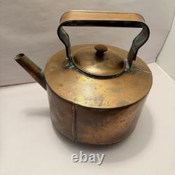Large Vintage Copper Table Decor Patina Old Farmhouse Western Statement 14 Pot