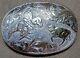 Large Vintage Crumrine Sterling Silver, 22k Gold Cutting Horse Rodeo Belt Buckle