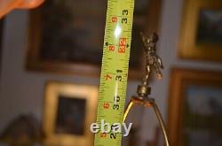 Large Vintage Cut to Clear Western Germany glass electric table Lamp 32.5