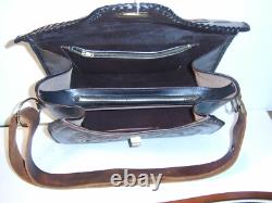 Large Vintage Hand Tooled Leather Satchel / Purse