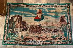 Large Vintage John Wayne Tapestry 53 By 34 Read