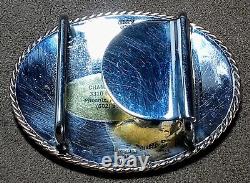 Large Vintage Nevada 1984 Doubles High Veteran Sterling Plate Trophy Belt Buckle