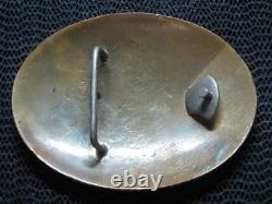 Large Western Bull Rider Cowboy Cowgirl Bronze Belt Buckle! Vintage! Crumrine