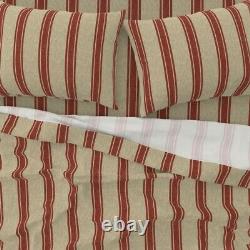 Large Western Stripe Red Cowboy 100% Cotton Sateen Sheet Set by Spoonflower