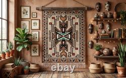Large Wool Kilim Navajo Southwestern Bohemian Gray Tan 6x9 Handmade Antique Rug