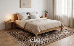 Large Wool Kilim Navajo Southwestern Bohemian Gray Tan 6x9 Handmade Antique Rug