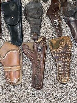 Large lot Antique Western Holsters US Leather Colt SAA Old West Cowboy