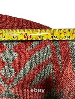 Lauren Ralph Lauren Hand Knit Vintage Woman Southwestern Cardigan Sweater Large