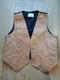 Leaders in Leather vintage 90's hand tooled Brown leather vest Sz Lg Unisex