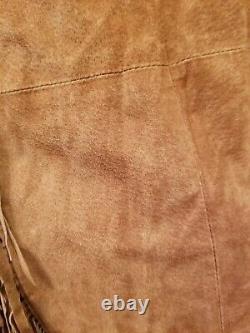 Leather Wilson's Maxima Coat Fringed Western Sz/L