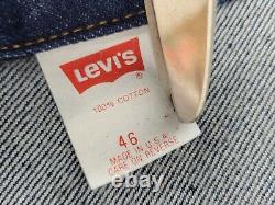 Levi Strauss Size 46 XL Dark Blue Jean Jacket 70506-0216 USA 4 Pocket VTG 1994