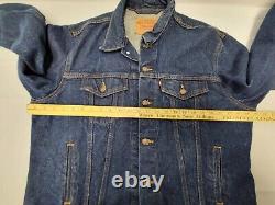 Levi Strauss Size 46 XL Dark Blue Jean Jacket 70506-0216 USA 4 Pocket VTG 1994