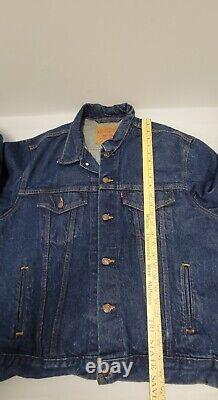 Levi Strauss Size 46 XL Dark Blue Jean Jacket 70506-0216 USA 4 Pocket VTG 1994