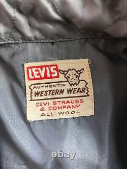 Levi's Big E Wool Shirt Men's L Gray Vintage 1950s Inv#W1657