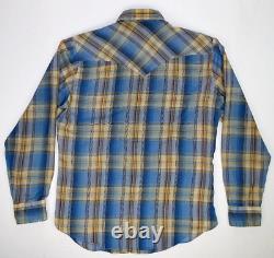 Levi's VTG 70s Big E Golden Blue Plaid Sawtooth Western Shirt M/L Cobain Grunge